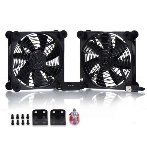 Dual 140mm USB Speed Changing Switch Cable Electrical Cabinet Ventilation Fan