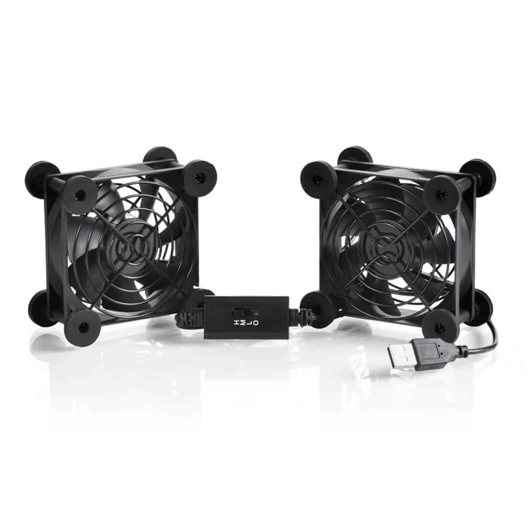 80mm Double Fan Kit with USB Plug Server Rack Ventilation Audio Cabinet Cooling Fan